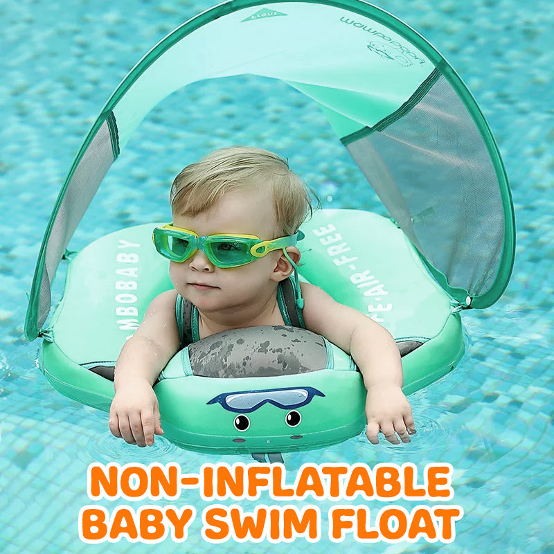 Ergonomic NonInflatable Buoy Baby Swim Float with Removable Canopy