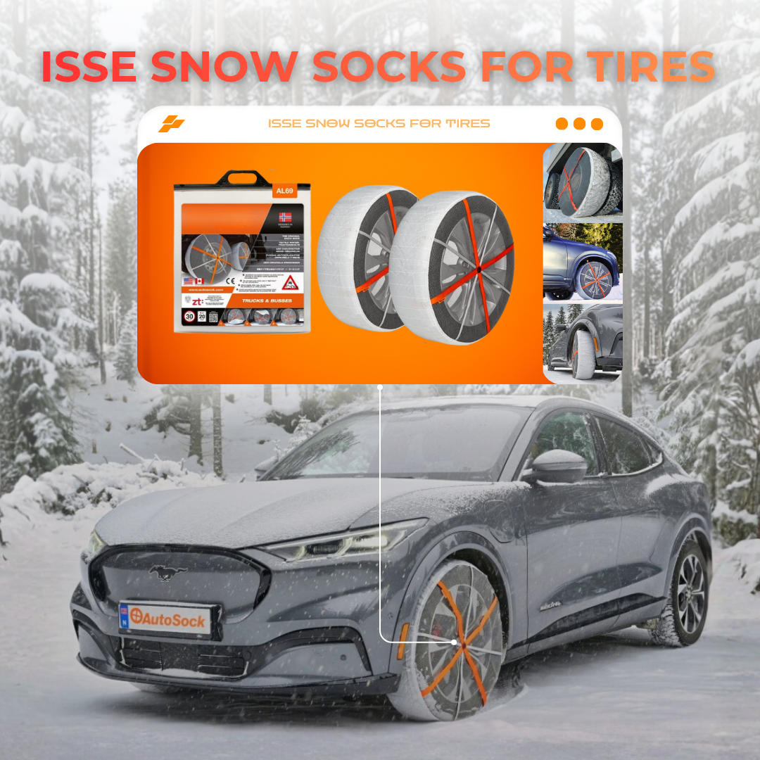ISSE Snow Grip Tire Socks – Emergency Winter Traction for Snow & Ice