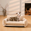 Trendy Striped Lambswool Double Layer Dog & Cat Sofa Bed