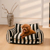 Trendy Striped Lambswool Double Layer Dog & Cat Sofa Bed