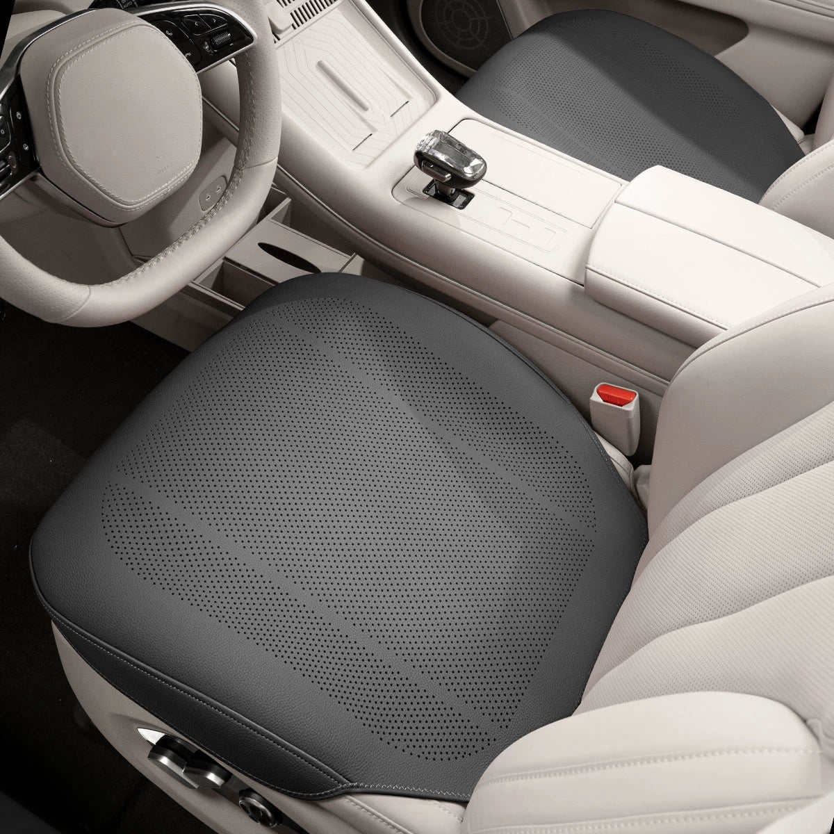 Tesla Four Seasons Leather Seat Cushion Cover | Full Surround, Protective & Breathable