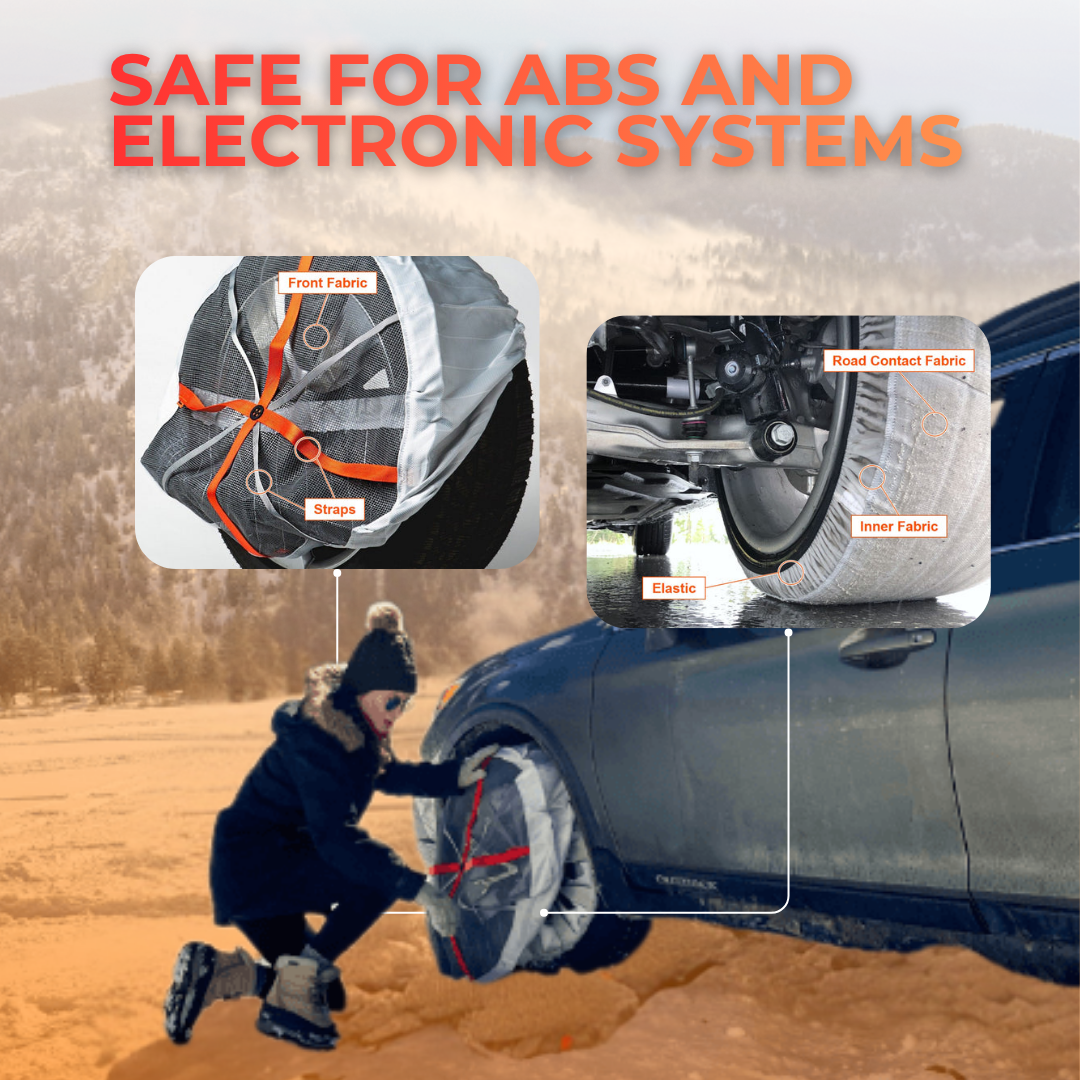 ISSE Snow Grip Tire Socks – Emergency Winter Traction for Snow & Ice