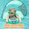 Ergonomic Non-Inflatable Buoy Baby Swim Float with Removable Canopy