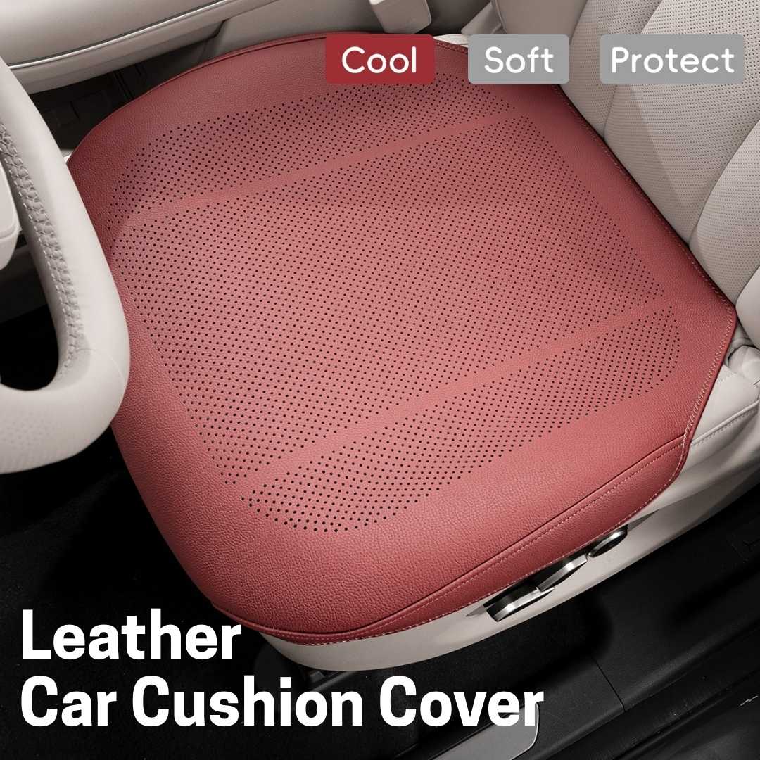 Tesla Four Seasons Leather Seat Cushion Cover | Full Surround, Protective & Breathable