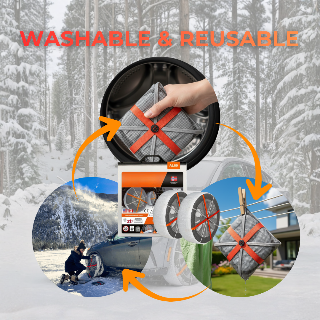 ISSE Snow Grip Tire Socks – Emergency Winter Traction for Snow & Ice