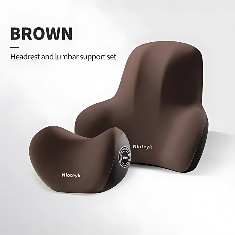 Ergonomic Memory Foam Car Seat Cushion - Neck & Lumbar Support