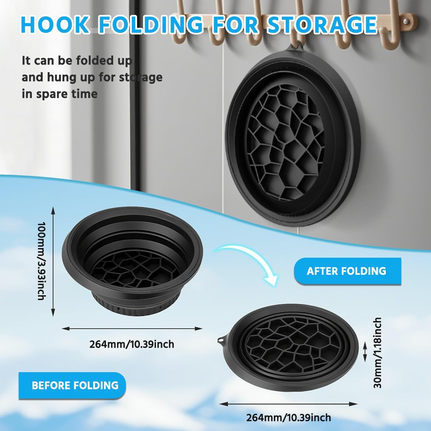 Foldable Silicone Facial Ice Bath Bowl, Ice Face Bowl with Built-in Ice Tray