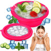 Foldable Silicone Facial Ice Bath Bowl, Ice Face Bowl with Built-in Ice Tray