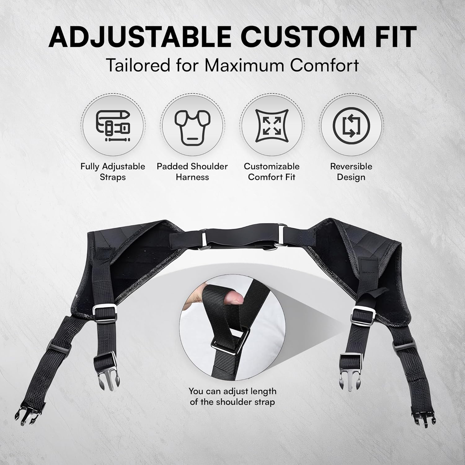 Baldman Shoulder Holster with Vertical Holster & Double Magazine Pouch, Adjustable Universal Fit