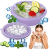 Foldable Silicone Facial Ice Bath Bowl, Ice Face Bowl with Built-in Ice Tray