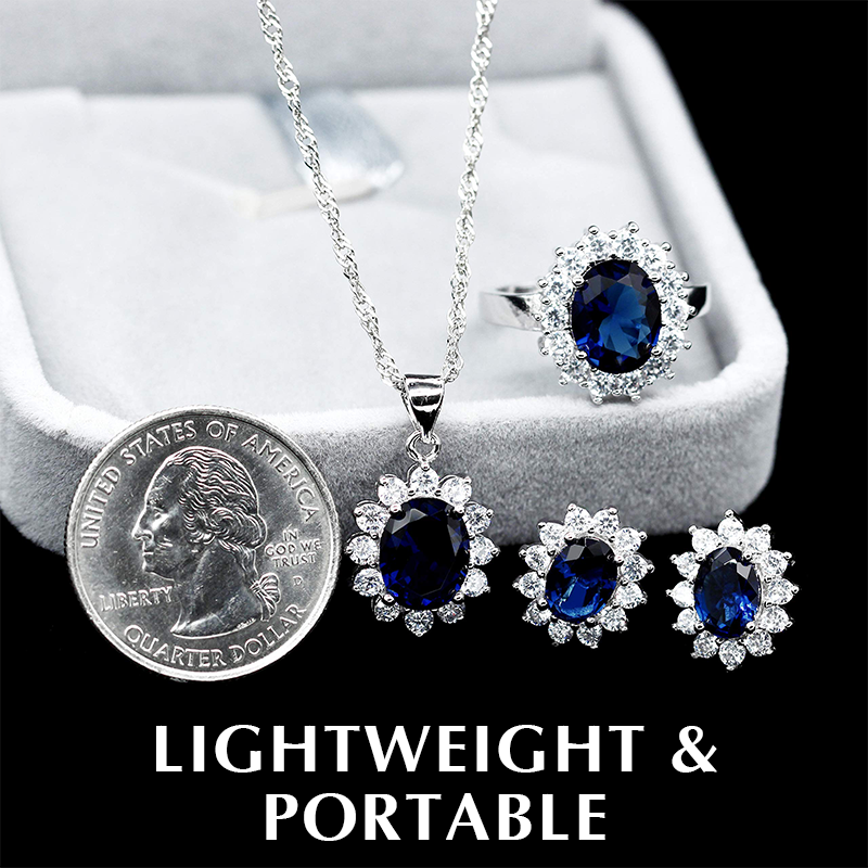 Cubic Zirconia White Gold Hand-crafted Gemstone Birthstone Wedding Jewelry Set Earring, Necklace, Bracelet & Ring For Women