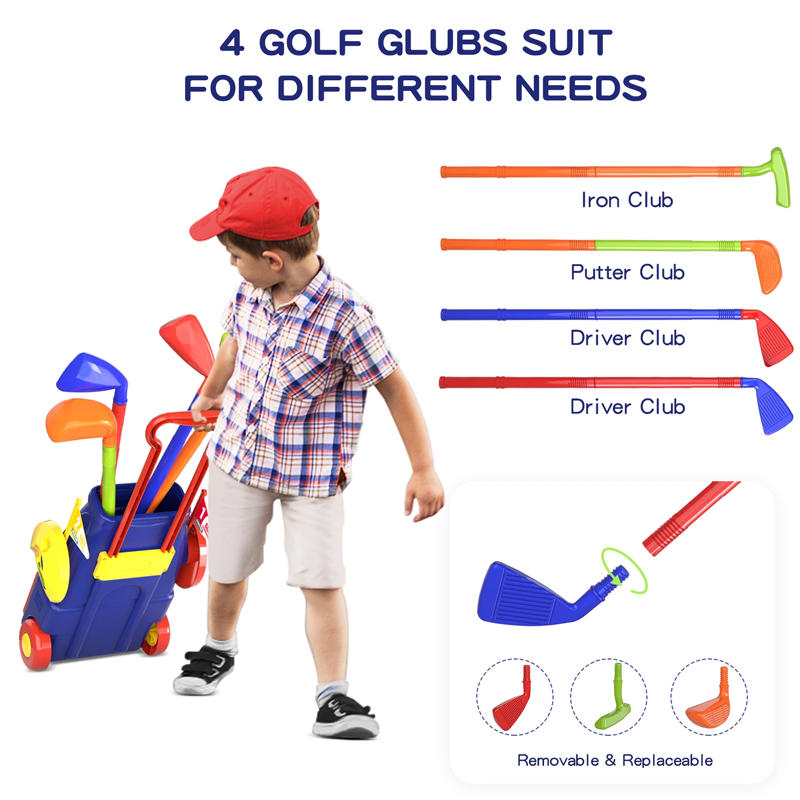 Indoor Outdoor 2-in-1 Kids Toddler Golf 08 Balls & 01 Mat Set for  for Boys Girls Ages 2 3 4 5+