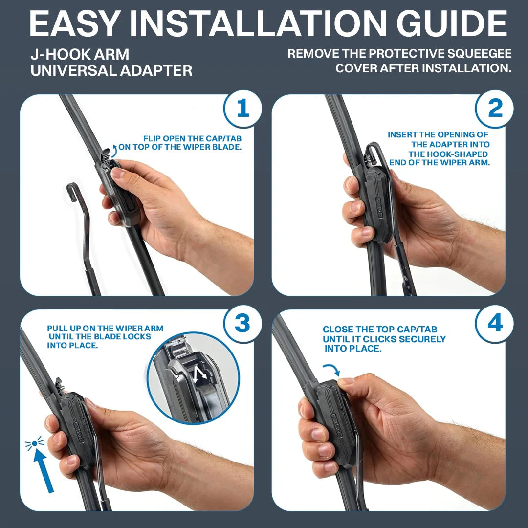 Water-Repellent Windshield Wiper Blades – 2-in-1 Clear View Technology