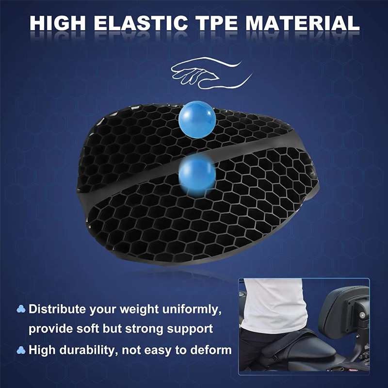 3D Comfortable & Breathable Honeycomb Motorcycle Seat Cushion Pad