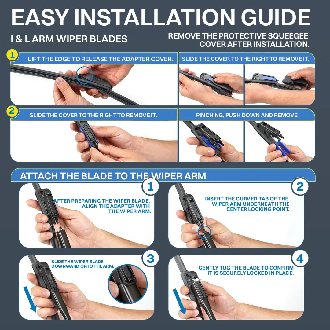 Water-Repellent Windshield Wiper Blades – 2-in-1 Clear View Technology