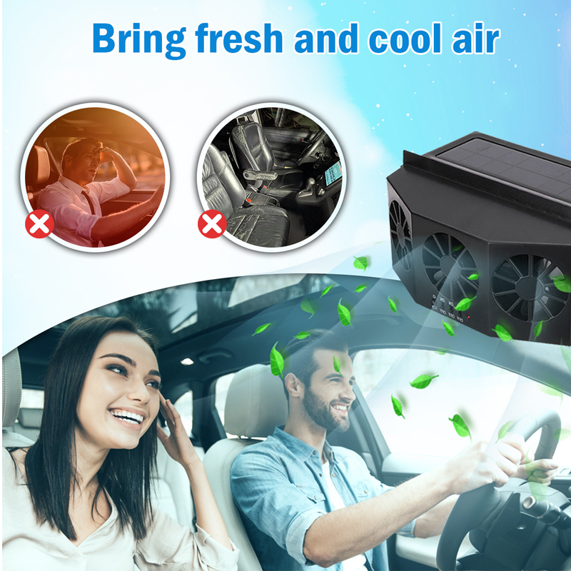 Solar Powered Energy Saving Air Vent Radiator Car Exhaust Fan