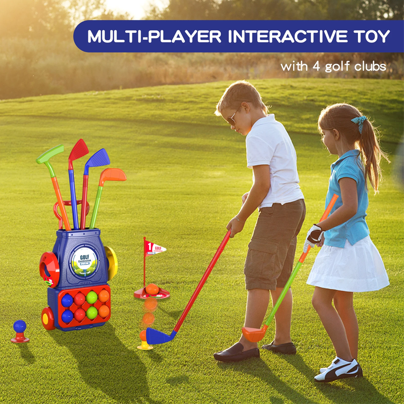 Indoor Outdoor 2-in-1 Kids Toddler Golf 08 Balls & 01 Mat Set for  for Boys Girls Ages 2 3 4 5+