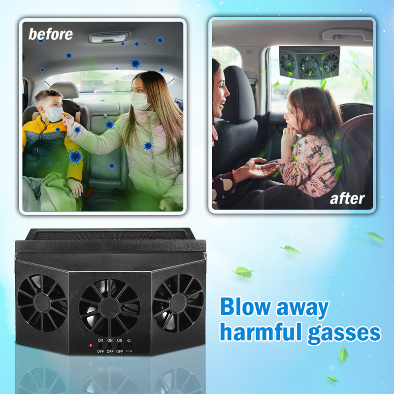 Solar Powered Energy Saving Air Vent Radiator Car Exhaust Fan