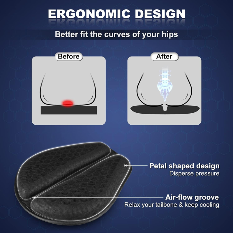 3D Comfortable & Breathable Honeycomb Motorcycle Seat Cushion Pad