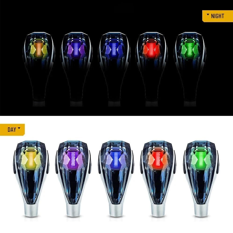 LED Light Illuminated Crystal Car Gear Shift Knob Fit Most Cars