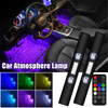 LED RGB Car Ambient Atmosphere Wireless Roof & Foot Light with USB Port