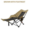 Reclining Adjustable Portable Folding Chair with Footrest for Beach, Lounge, Fishing