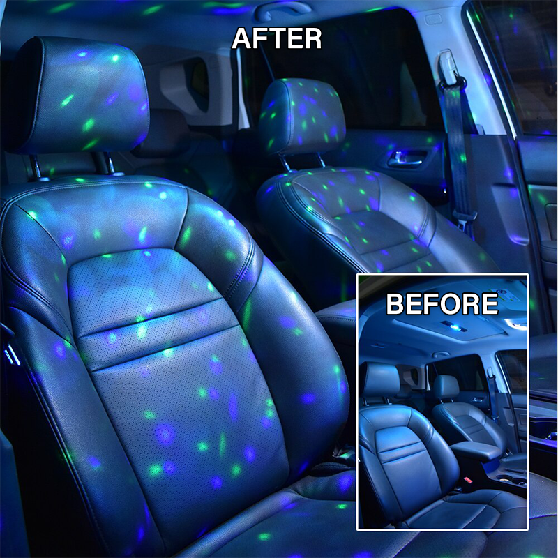 LED RGB Car Ambient Atmosphere Wireless Roof & Foot Light with USB Port