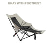 Reclining Adjustable Portable Folding Chair with Footrest for Beach, Lounge, Fishing