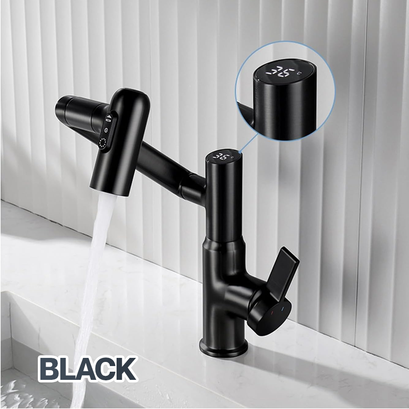 360° Digital Display LED Rotation Multi-Function Swivel Faucet for Bathroom Sink