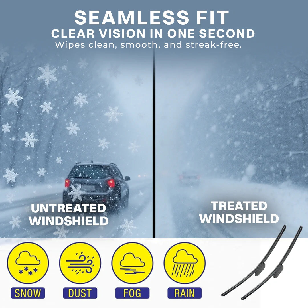 Water-Repellent Windshield Wiper Blades – 2-in-1 Clear View Technology