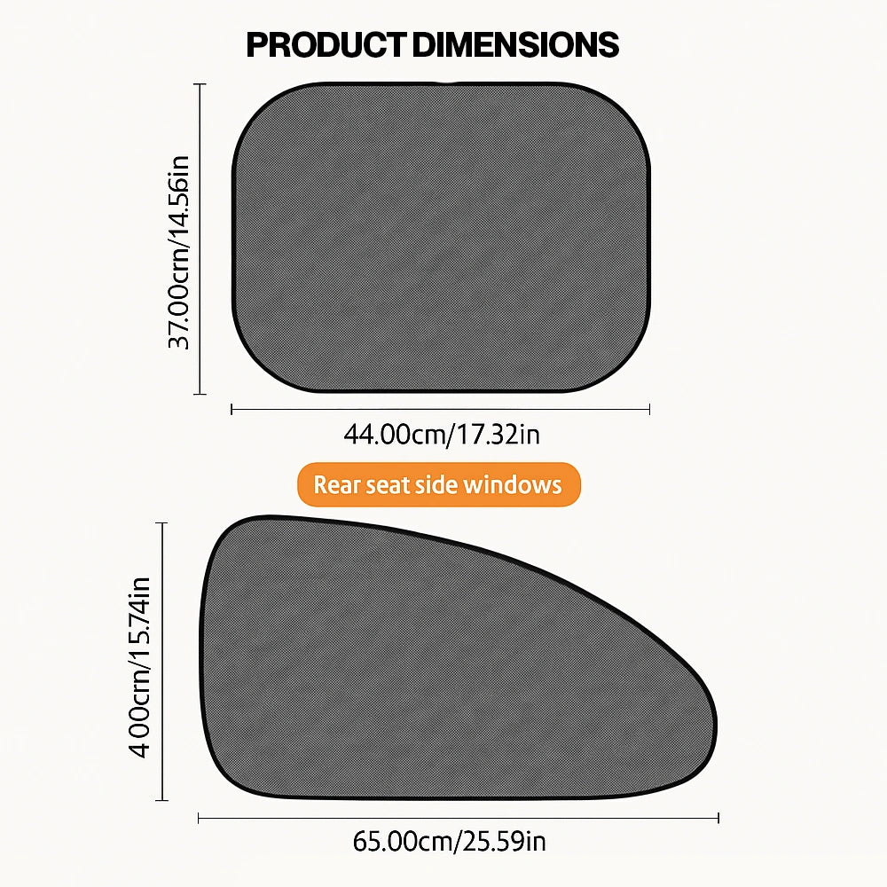 Universal Fit Car Window UV Protection Sunshade Set