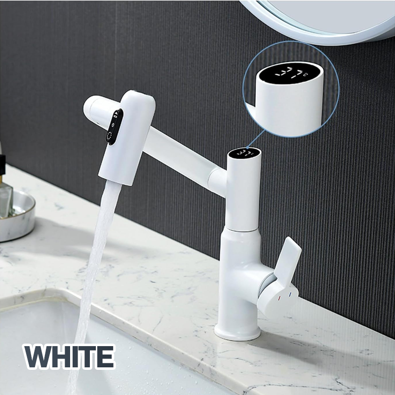 360° Digital Display LED Rotation Multi-Function Swivel Faucet for Bathroom Sink