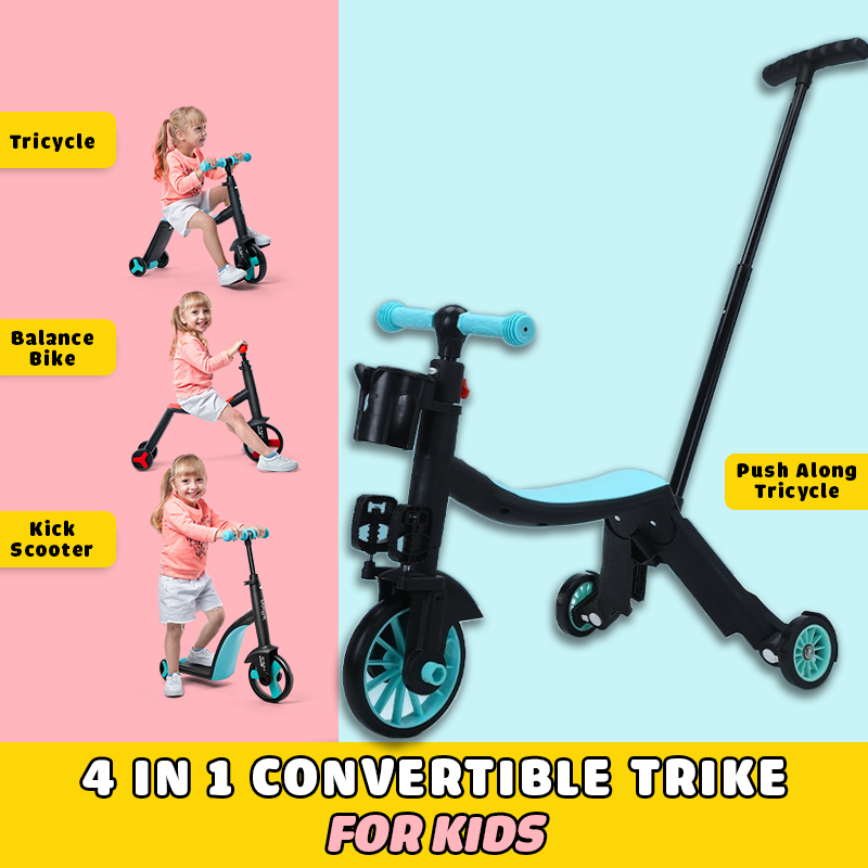 3 In 1 Kids Convertible Scooter/Tricycle/Balance Bike