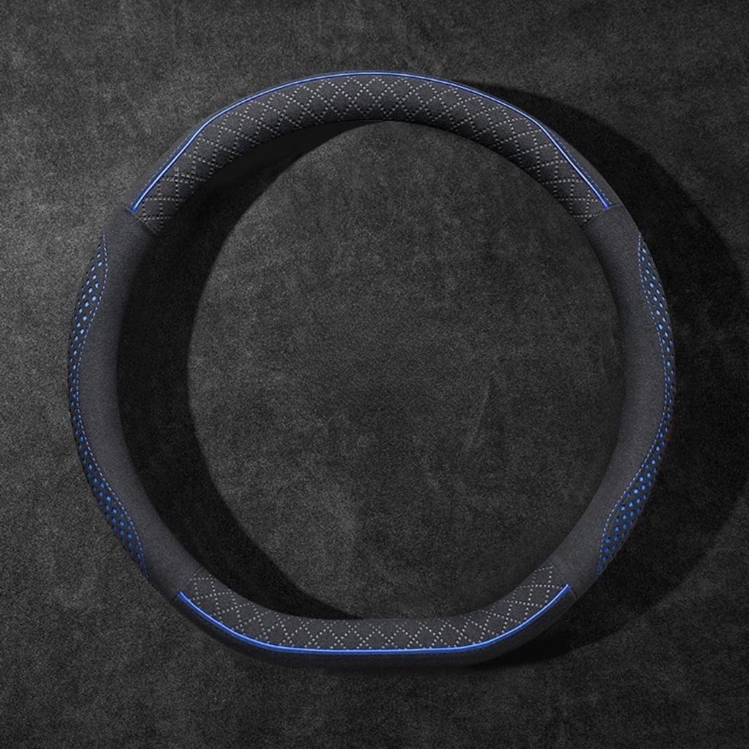 Rivo Suede Steering Wheel Cover – Non-Slip, Breathable, Sweat-Absorbing & 4-Season Universal Fit