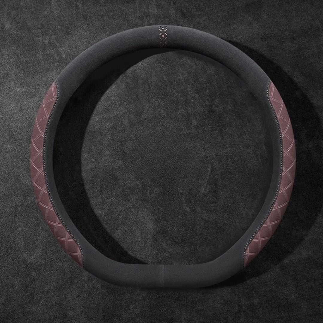 Rivo Suede Steering Wheel Cover – Non-Slip, Breathable, Sweat-Absorbing & 4-Season Universal Fit