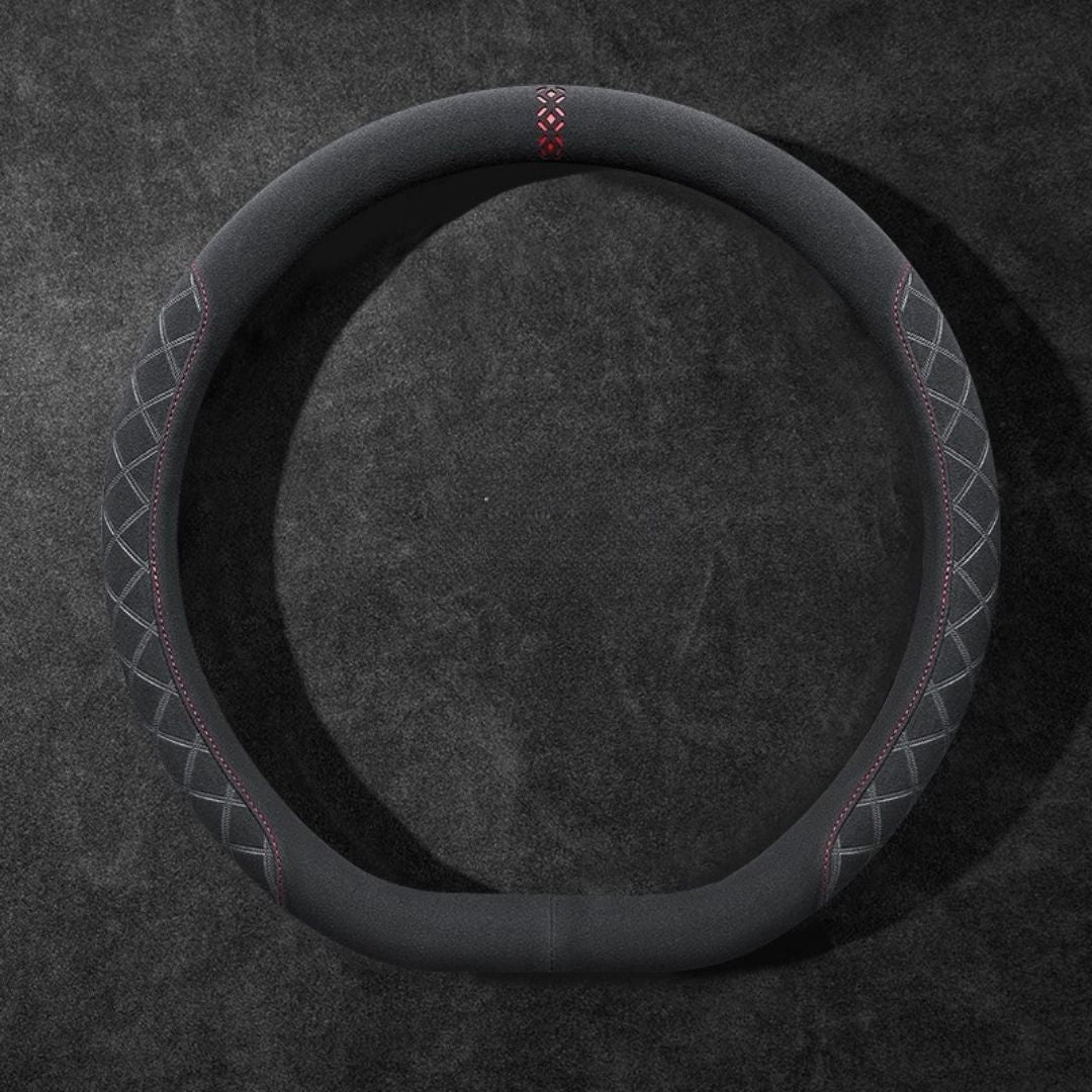 Rivo Suede Steering Wheel Cover – Non-Slip, Breathable, Sweat-Absorbing & 4-Season Universal Fit