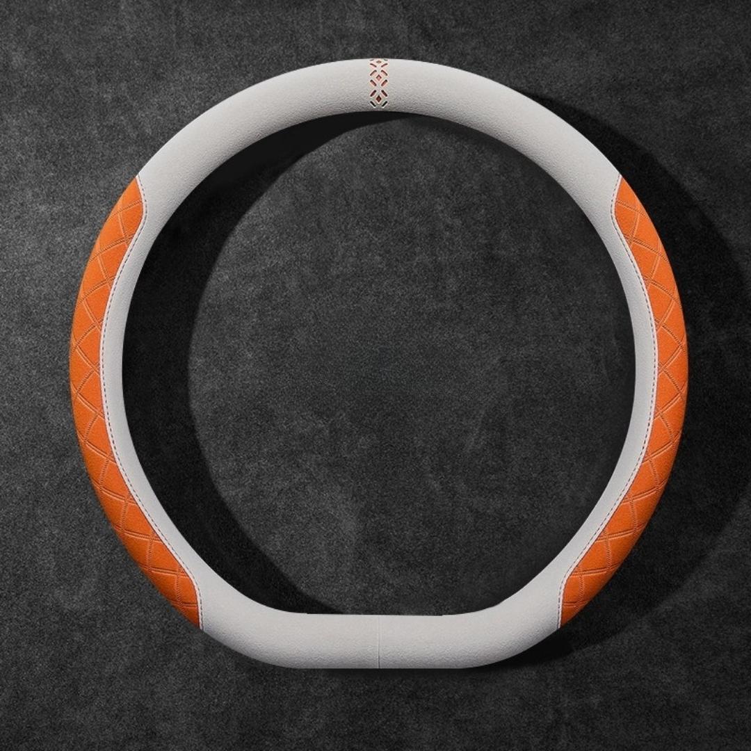 Rivo Suede Steering Wheel Cover – Non-Slip, Breathable, Sweat-Absorbing & 4-Season Universal Fit
