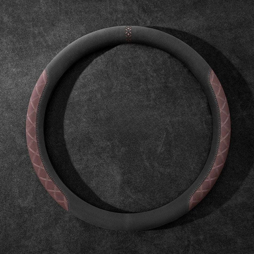 Rivo Suede Steering Wheel Cover – Non-Slip, Breathable, Sweat-Absorbing & 4-Season Universal Fit