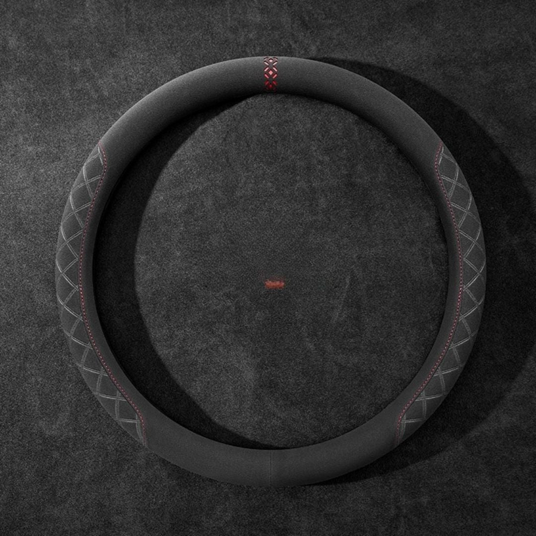 Rivo Suede Steering Wheel Cover – Non-Slip, Breathable, Sweat-Absorbing & 4-Season Universal Fit