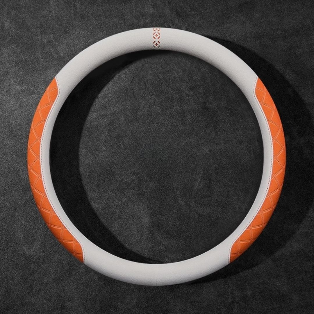Rivo Suede Steering Wheel Cover – Non-Slip, Breathable, Sweat-Absorbing & 4-Season Universal Fit