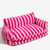 Trendy Striped Lambswool Double Layer Dog & Cat Sofa Bed