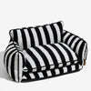 Trendy Striped Lambswool Double Layer Dog & Cat Sofa Bed