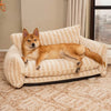 Trendy Striped Lambswool Double Layer Dog & Cat Sofa Bed