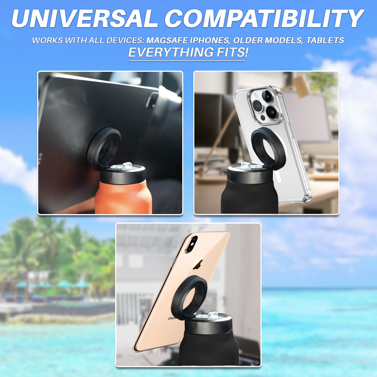 Magnetic Smart Water Bottle | Compatible Water Bottle With Magnetic Phone Holder