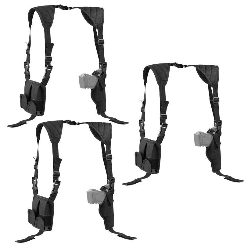 Baldman Shoulder Holster with Vertical Holster & Double Magazine Pouch, Adjustable Universal Fit