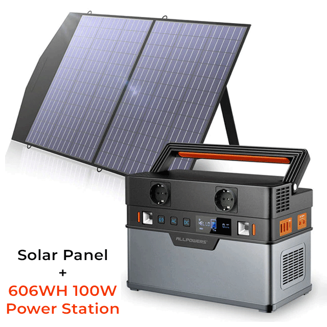 Portable Solar Charger Portable Power Station,Mobile Emergency Backup Power With Foldable Solar Panel Charger