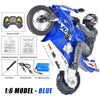 2.4G 1/6 1/10 High Speed Racing Drift RC Remote Control Stunt Motorcycle with Riding Figure