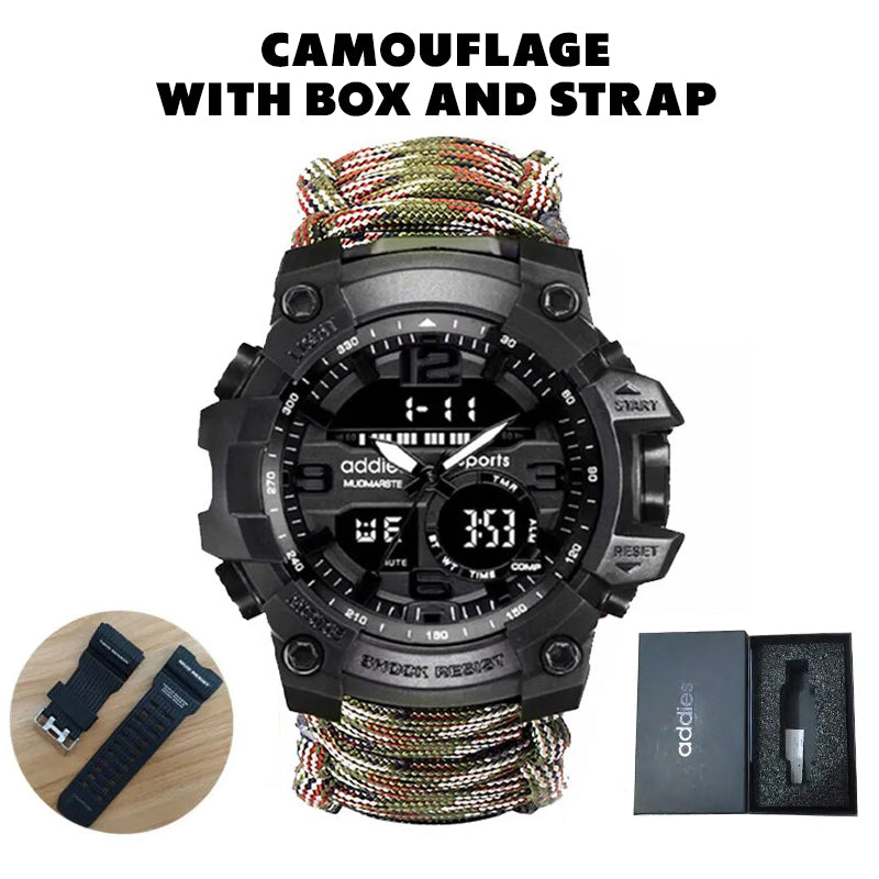 Men Military Sports Outdoor Survival Multi-functional Waterproof Watch