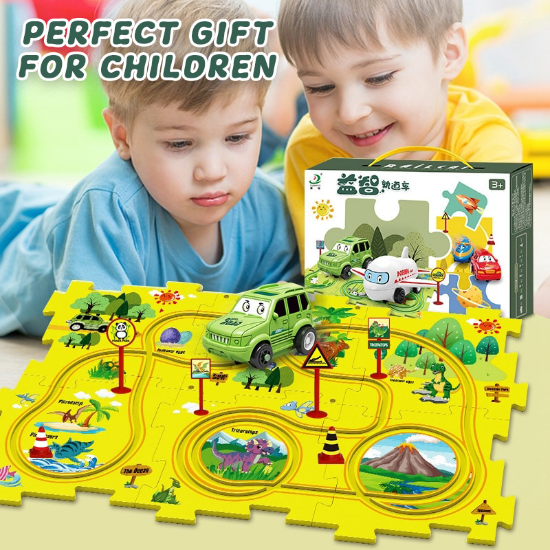 DIY Railway Electric Car Interactive Puzzle Toy