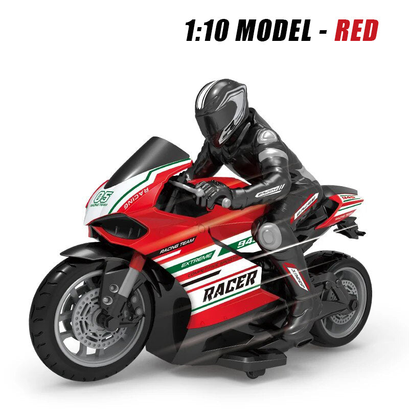 2.4G 1/6 1/10 High Speed Racing Drift RC Remote Control Stunt Motorcycle with Riding Figure